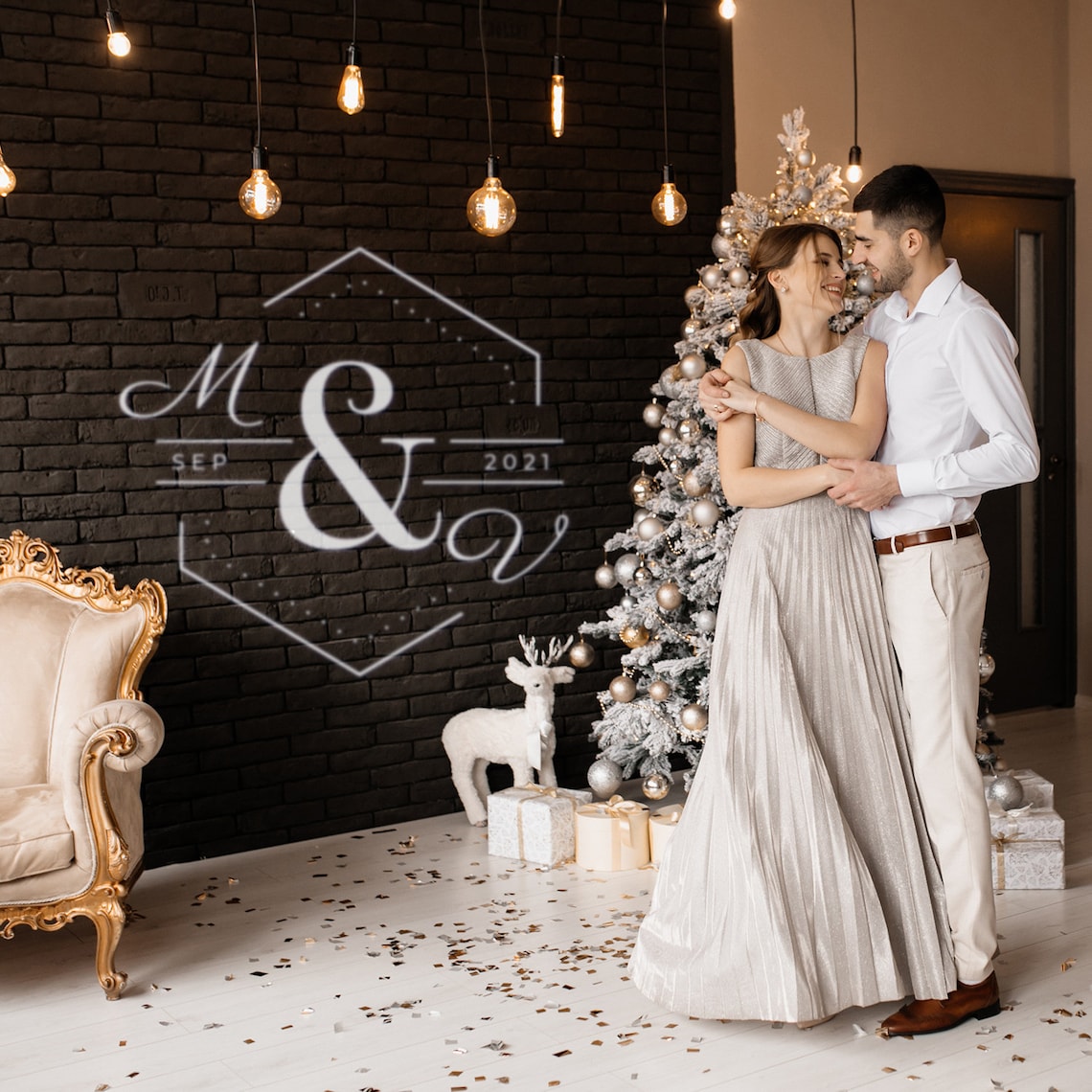 Monogram Projector Frame Wedding Projector, Custom Wedding Light, GOBO Wedding Projector ...