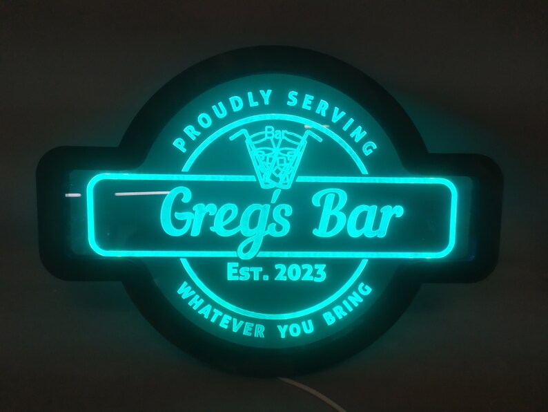 Custom Bar Light Sign Custom Led Sign Bar Bar Light up Sign Etsy