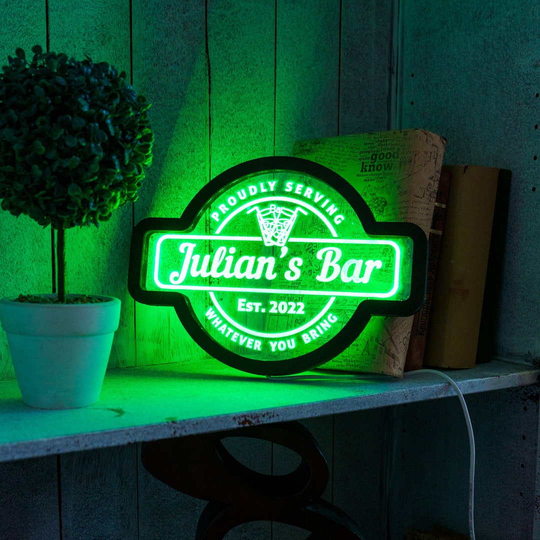 Bar Signs for Home Bar Custom Bar Neon Light Cocktail Signs Etsy