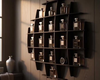 Parfüm Display Regal an der Wand montiert, Wand Parfüm Display Organizer, Köln Regal für die Wand, Holz Parfüm Wandregal, Duft Flaschenregal