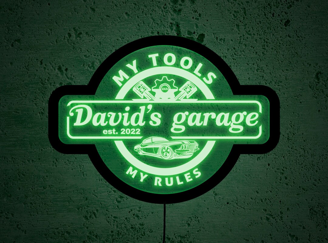 Garage Light up Sign,custom Garage Sign Light Up,garage Led Sign