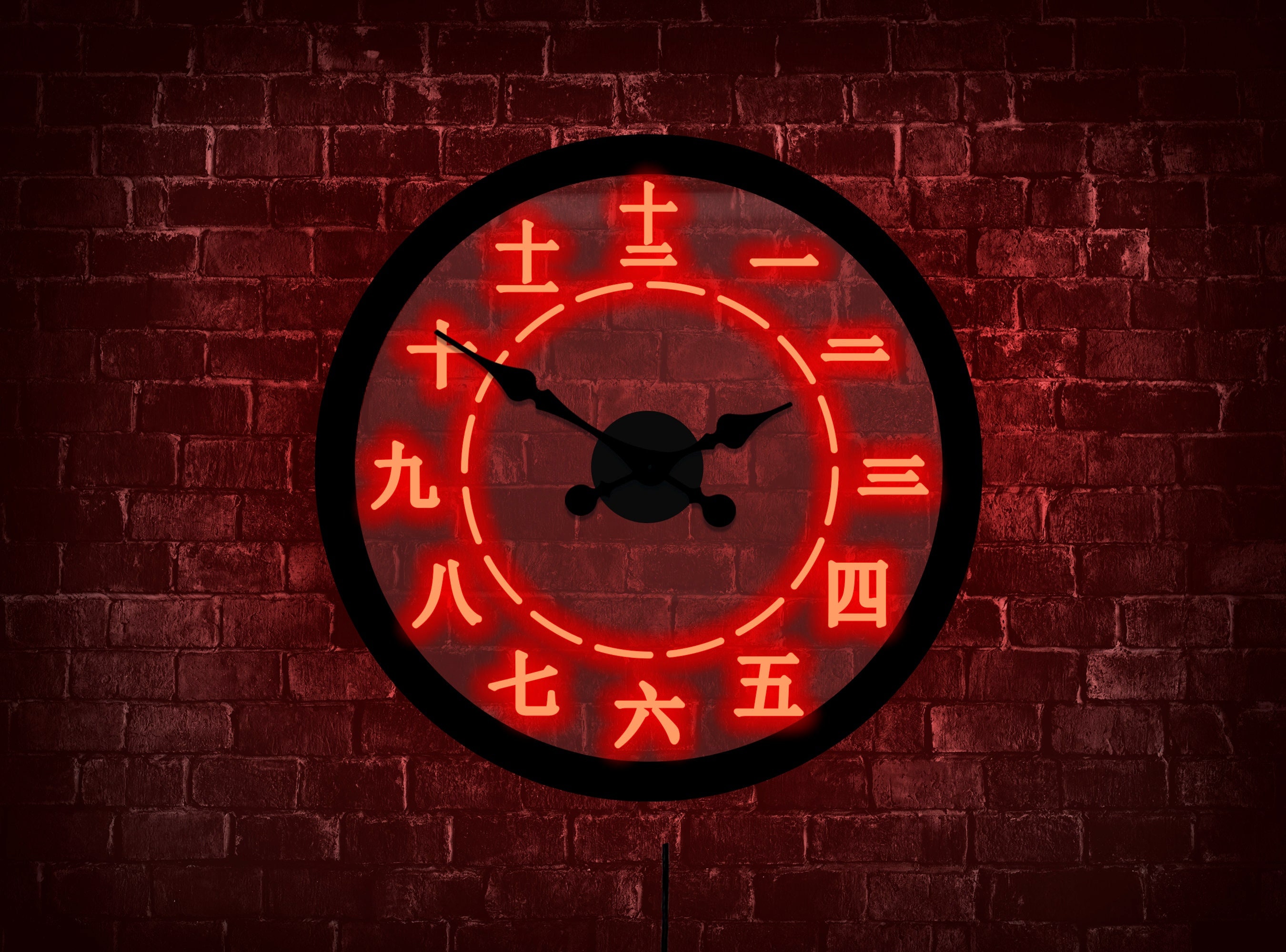 Kanji Wall Clock Japanese Wall Clock Kanji Wall Art Zen Etsy