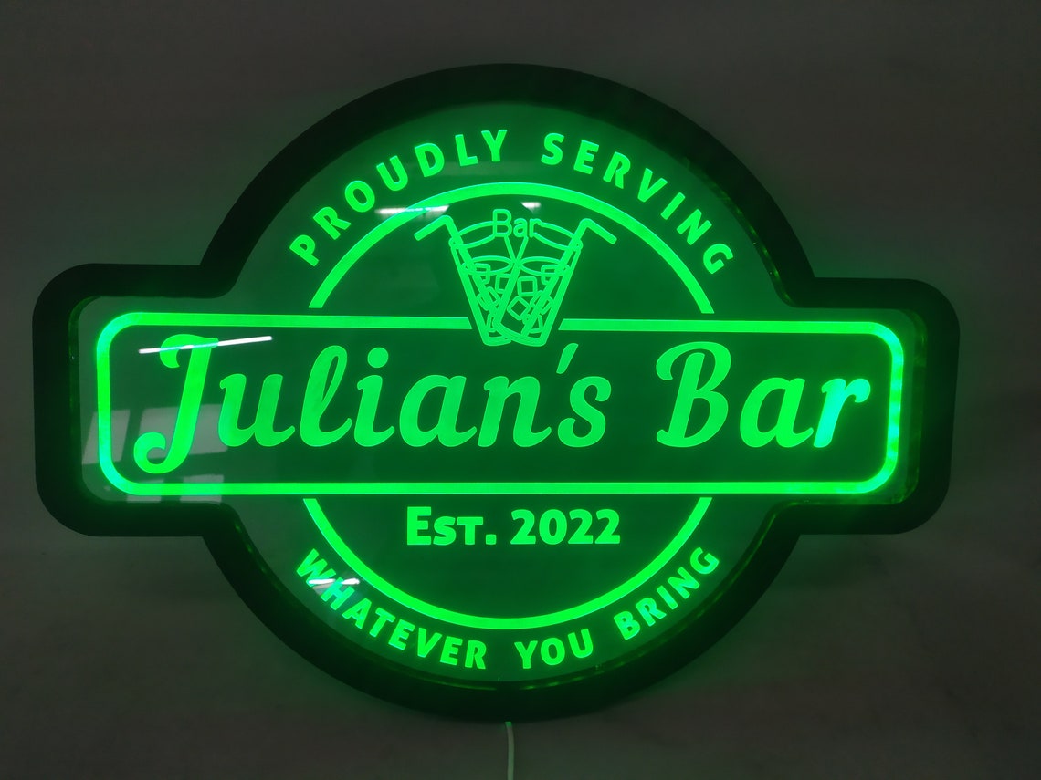 Custom Bar Light Sign Custom Led Sign Bar Bar Light up Sign Etsy