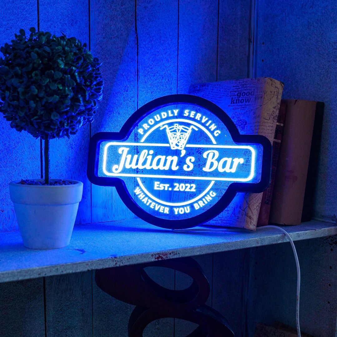 Personalized Neon Bar Sign, Custom Bar Neon Sign, Bar Neon Light, Bar