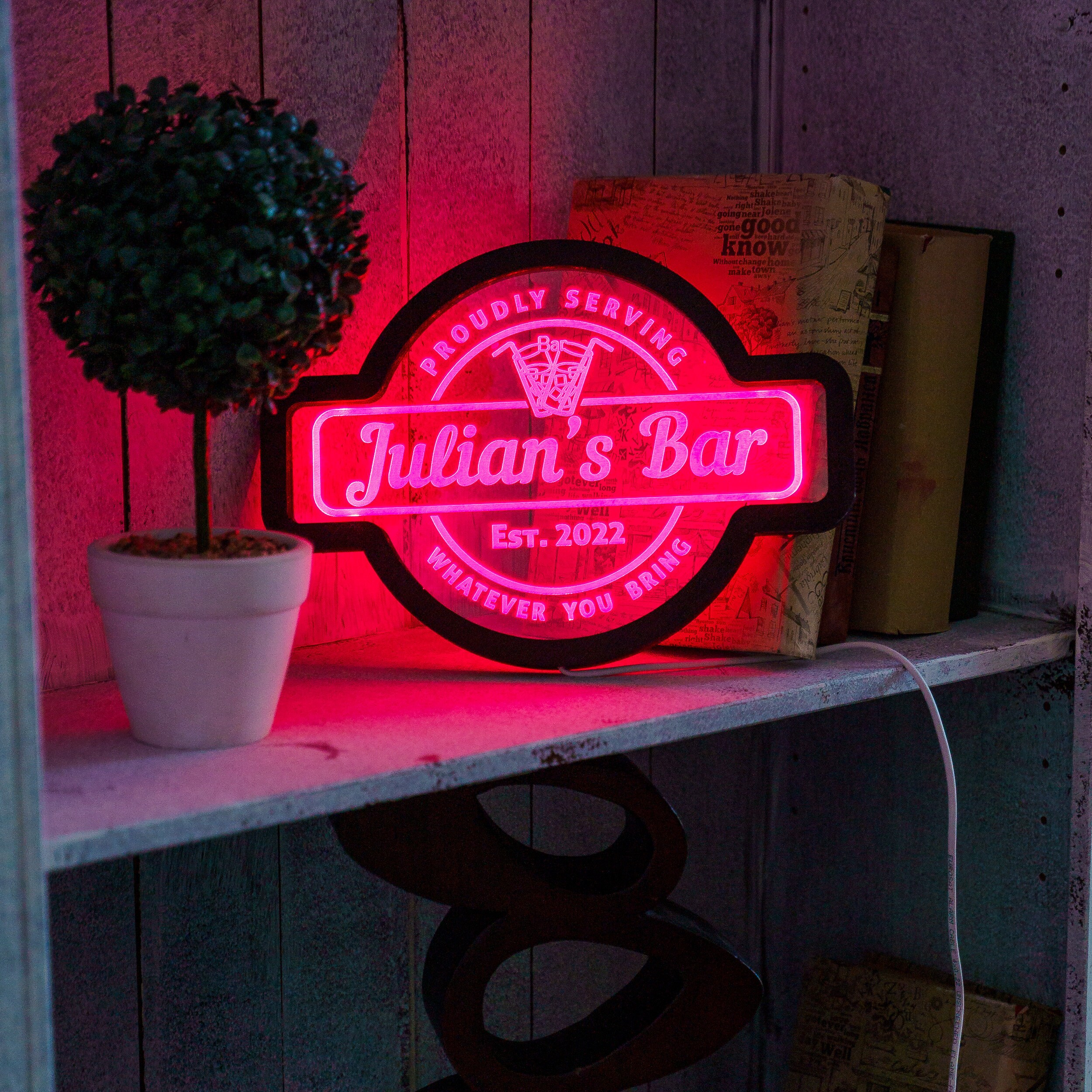 Personalized Bar Sign Light, Bar Neon Sign Custom, Bar Neon Light Sign ...