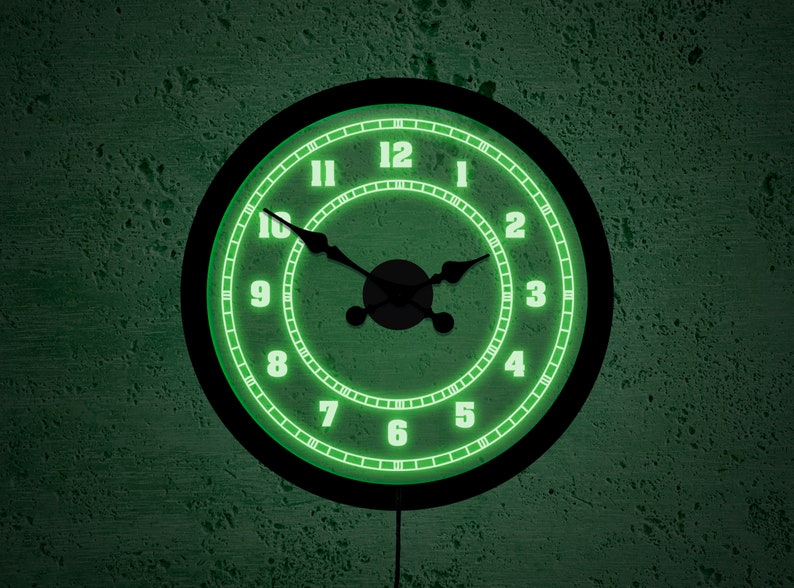 Led Wall Clock With Cord Wall Clock Light Neon Wall Etsy