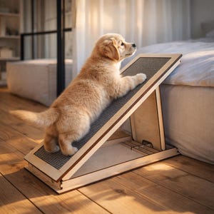 Hondenhelling voor bed, hondenhelling voor grote rassen, verstelbare hondenhelling, hondenhelling voor bed, houten hondenhelling, hondentrap alternatief, oprit bank