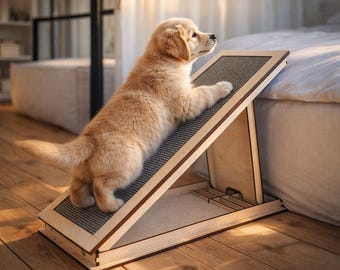Rampa para perros para cama, rampa para perros de razas grandes, rampa ajustable para perros, rampa para mascotas para cama, rampa de madera para perros, alternativa a las escaleras para perros, rampa para sofá