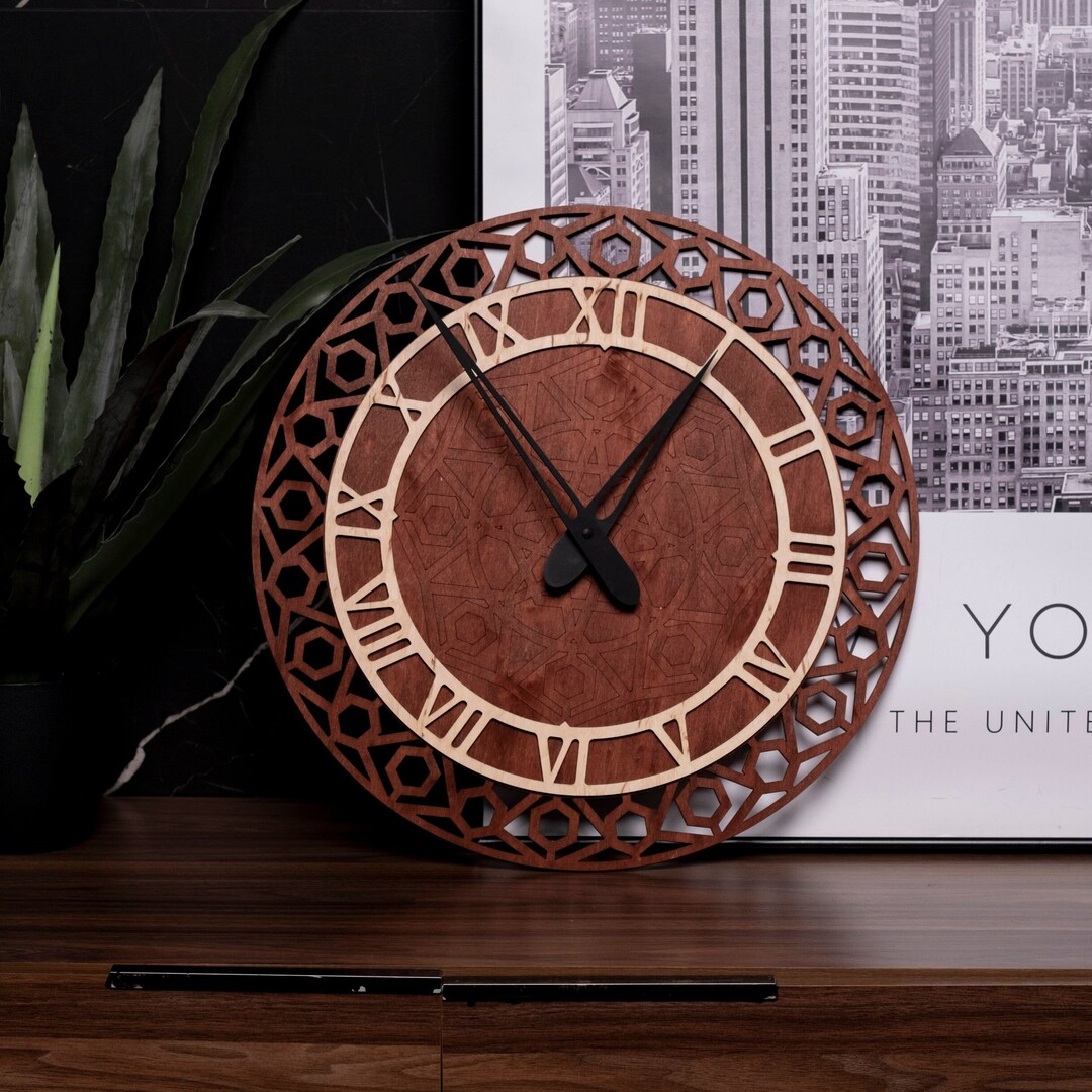 Rustic Wall Clock, Boho Wall Clock, Decorative Clock, Large Wall Clock ...