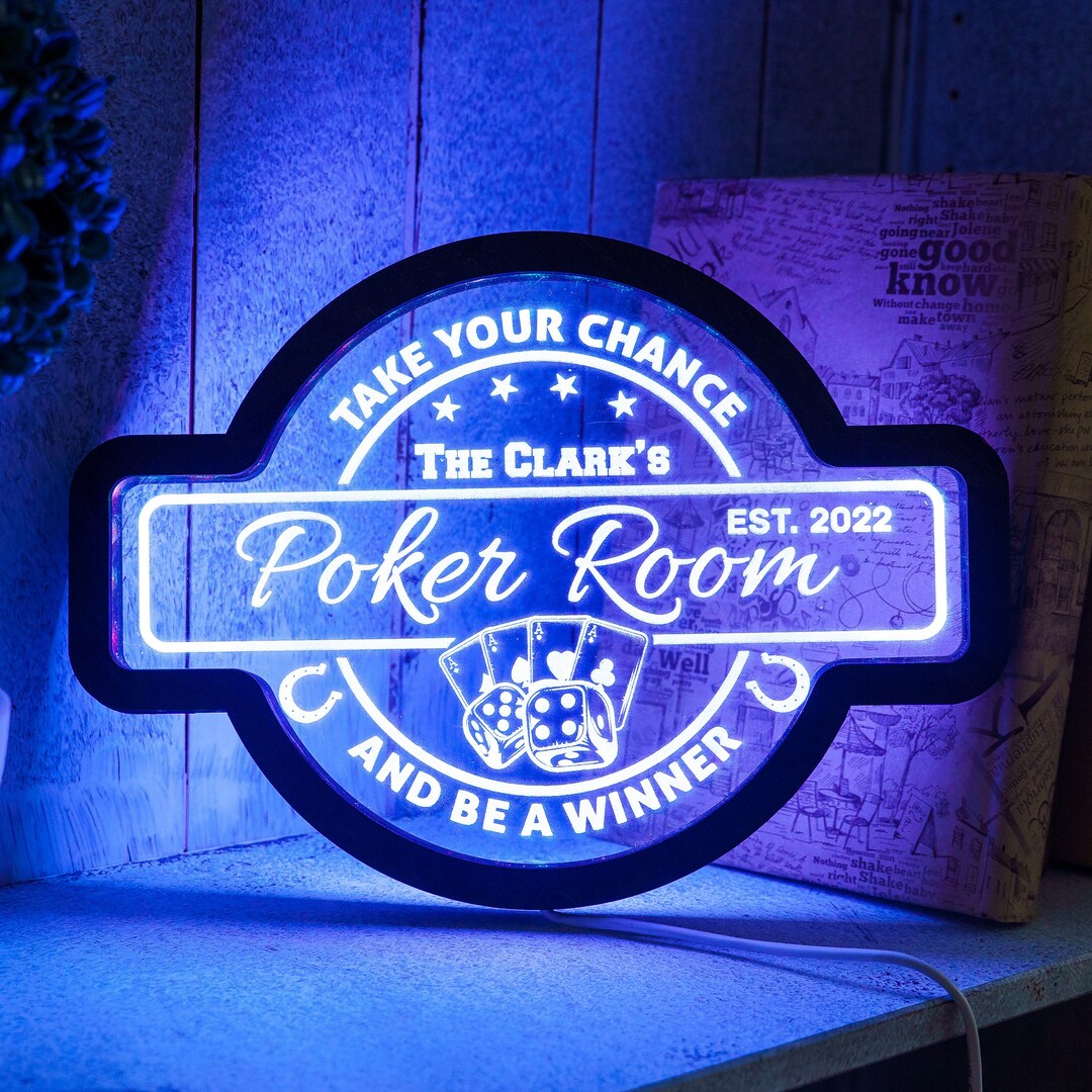 Poker Room Decor Poker Room Sign Poker Light Sign Poker Led Etsy
