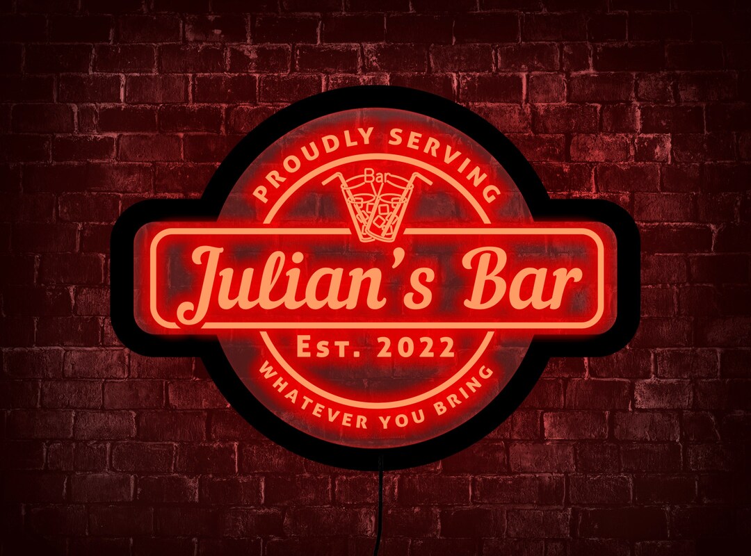 Custom Bar Neon Sign Personalized Bar Sign Light Bar Light Etsy