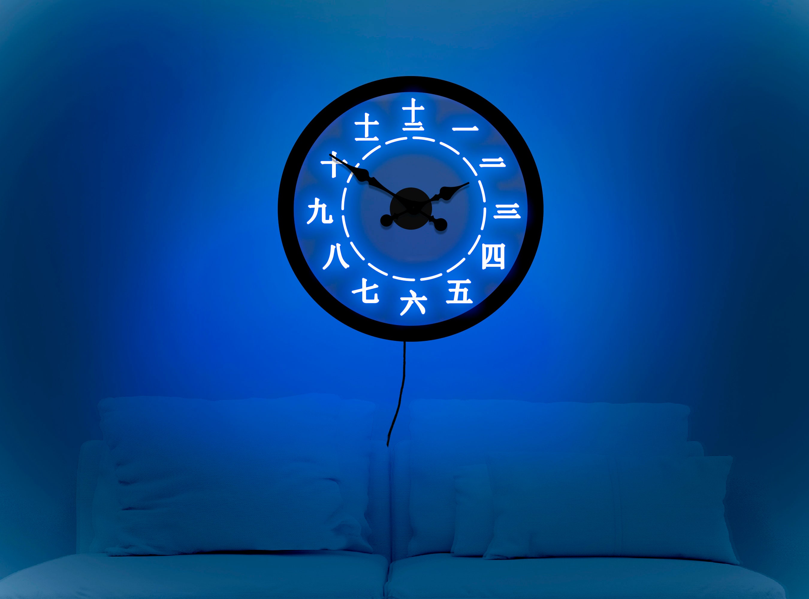 Kanji Wall Clock Japanese Wall Clock Kanji Wall Art Zen Etsy