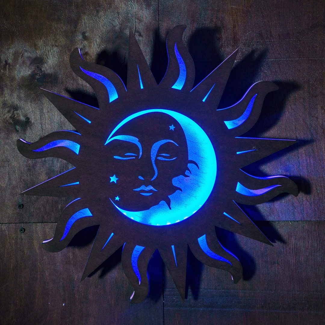 Sun and Moon Wall Decor, Sun and Moon Neon Sign, Sun Led Light, Moon