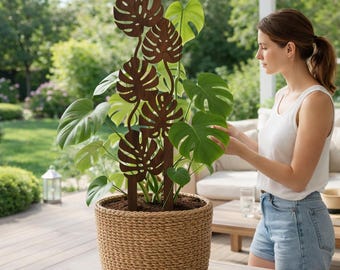 Traliccio per piante Monstera, paletto in legno per piante, supporto per piante da interno, decorazione per piante, traliccio in legno per piante, regalo per piante inciso