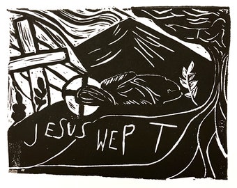 Original „Jesus Wept“ Blockprint