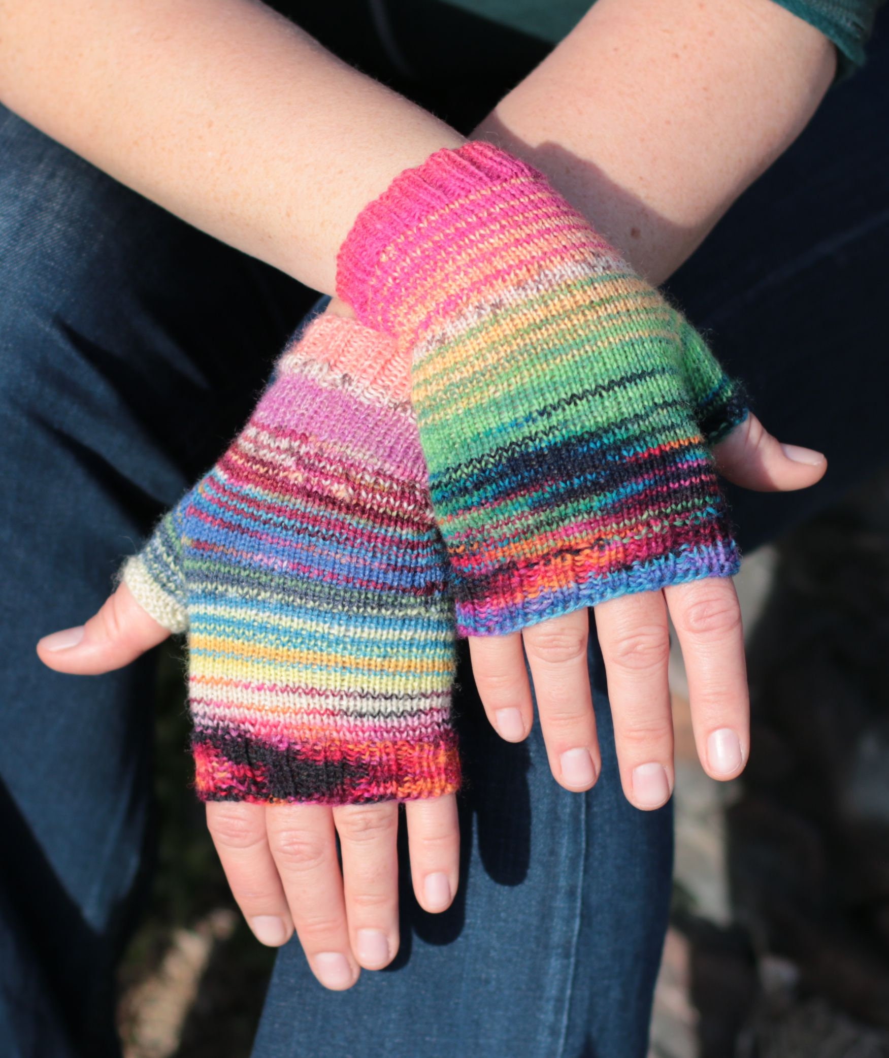 Fingerless Mittens handknitted from Merino Wool supersoft and Etsy