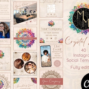 Mandala och Lotus Boho Instagram-mallar – (Canva) Ljusbeige mall för sociala medier