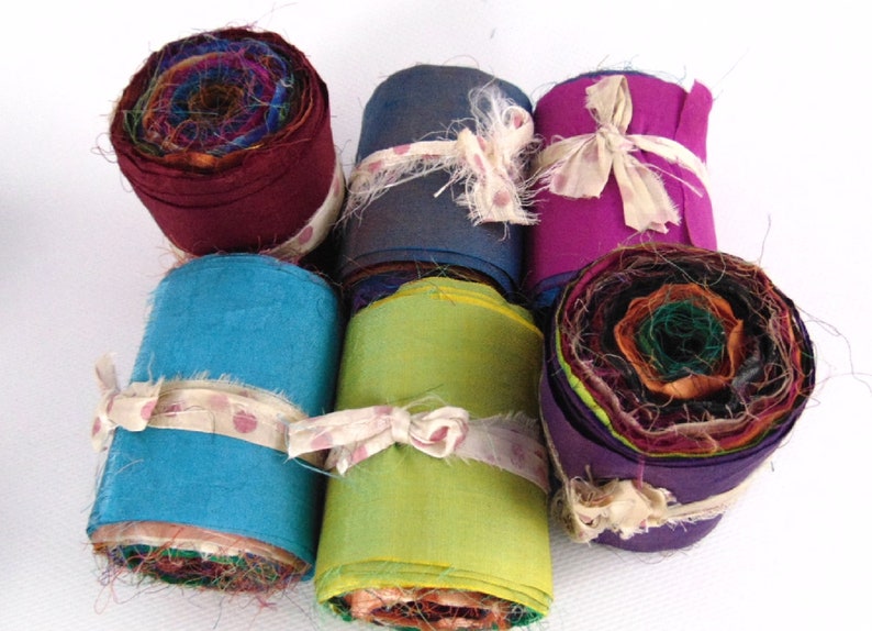 Sari silk rolls multicolour