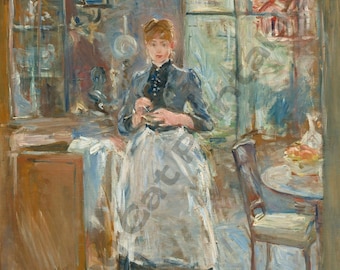 Berthe Morisot, In the Dining Room, Digital Download, Printable Wall Art,  Famous Female Artist, French Impressionism