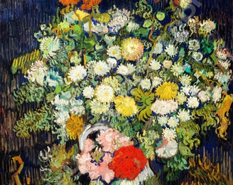 BOUQUET OF FLOWERS in a Vase, Vincent Van Gogh, Instant Download, Wall Art, Digital Print, Post-Impressionist Art, Famous Artist, Home Decor