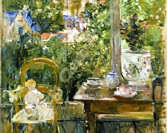 Berthe Morisot, Doll on a Porch, Digital Download, Printable Wall Art,  Famous Female Artist, French Impressionism