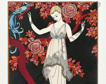 L'ARBRE DE SCIENCE, Vintage Fashion Design, Art Deco, George Barbier, Instant Download, Wall Art, Vintage Illustration, Digital Print