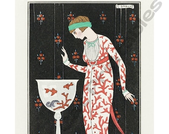 COSTUMES PARISIENS 11, Vintage Fashion Design, Art Deco, George Barbier, Instant Download, Wall Art, Vintage Illustration, Digital Print