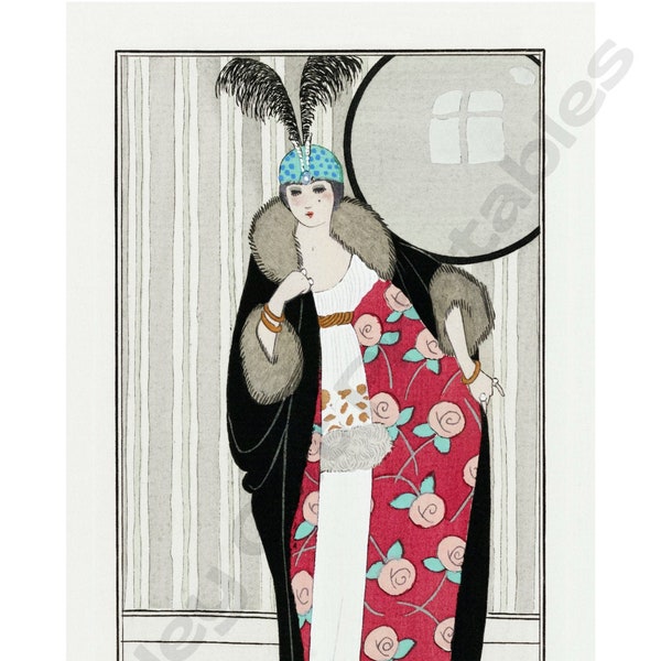 COSTUMES PARISIENS 6, Vintage Fashion Design, Art Deco, George Barbier, Instant Download, Wall Art, Vintage Illustration, Digital Print