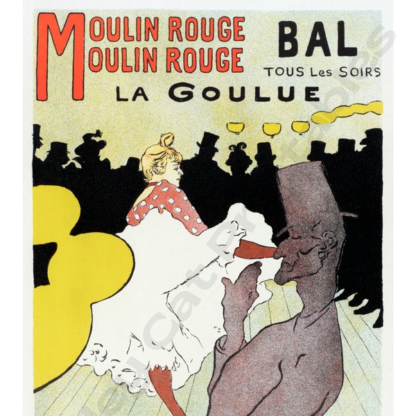 AFFICHE Pour Le MOULIN ROUGE, Toulouse-Lautrec, Instant Download, Wall Art, Digital Print, Parisian, French, Post-Impressionist, Vintage