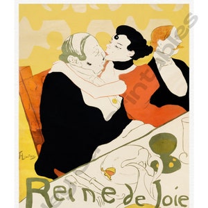 REINE DE JOIE, Toulouse-Lautrec, Sofort Download, Wandkunst, Digitaldruck, Parisianisch, Französisch, Post-Impressionistische Kunst, Vintage Poster