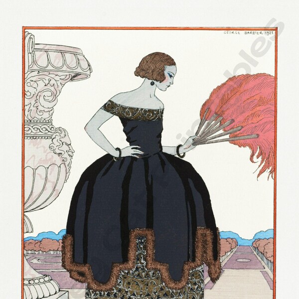 PAVANE, Vintage Fashion Design, Art Deco, George Barbier, Instant Download, Wall Art, Vintage Illustration, Digital Print