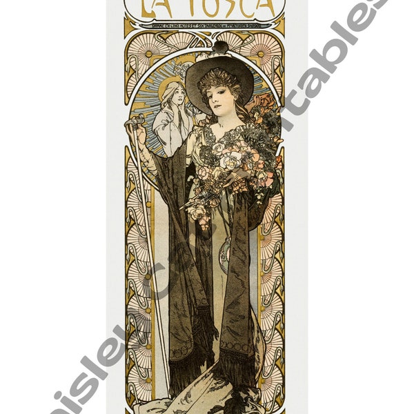 LA TOSCA, Sarah Bernhardt, Art Nouveau, Alphonse Mucha, Instant Download, Wall Art, Vintage Art, Digital Print