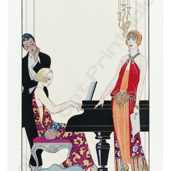 INCANTATION, Vintage Fashion Design, Art Deco, George Barbier, Instant Download, Wall Art, Vintage Illustration, Digital Print