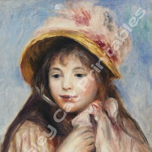 GIRL With PINK BONNET, Pierre-Auguste Renoir, Instant Download, Wall Art, Digital Print, French Impressionist Art, Famous Artist, Home Decor