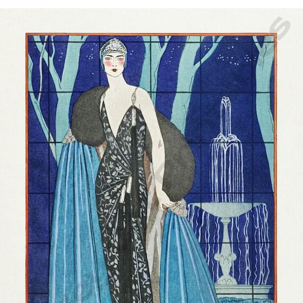 ALCYONE, Vintage Fashion Design, Art Deco, George Barbier, Instant Download, Wall Art, Vintage Illustration, Digital Print