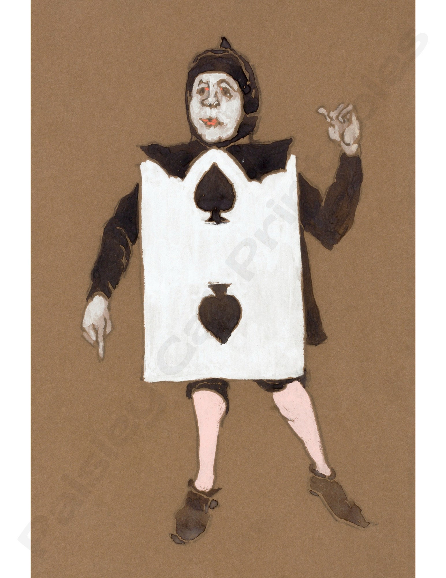 TWO OF SPADES Alice in Wonderland Instant Download Vintage Etsy UK