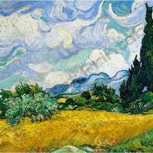 WHEAT FIELD With CYPRESSES, Vincent Van Gogh, Instant Download, Wall Art, Digital Print, Post-Impressionist Art, Famous Artist, Home Decor