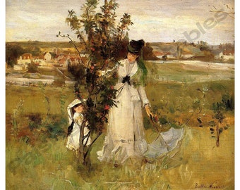Berthe Morisot, Hide and Seek, Digital Download, Printable Wall Art,  Famous Female Artist, French Impressionism