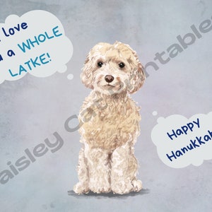 I Love You a WHOLE LATKE!, Happy Hanukkah, Funny Hanukkah Saying, Cute Chanukah Dog, Instant Download, Digital Print, Wall Decor, Wall Art