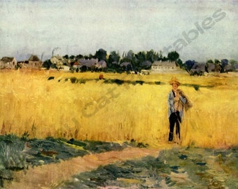 Berthe Morisot, In the Wheat Field at Gennevilliers, Digital Download, Printable Wall Art,  Famous Female Artist, French Impressionism