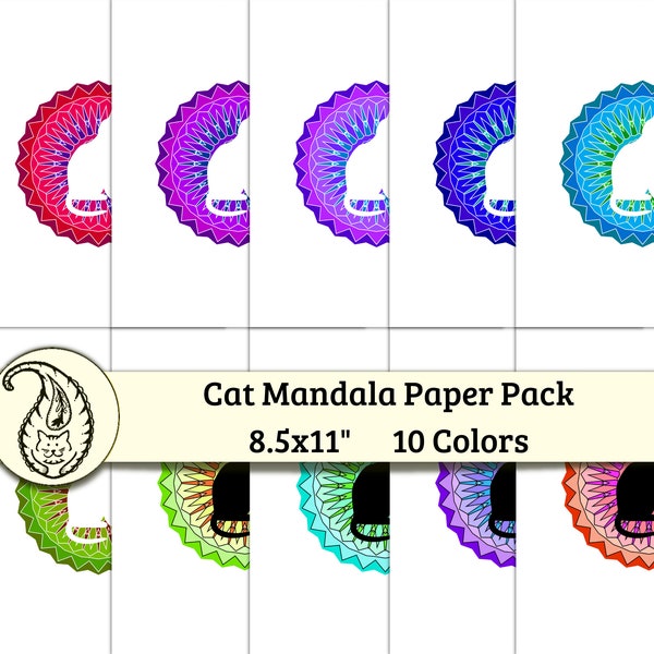 Cat Silhouette Digital Collage Sheet - Etsy