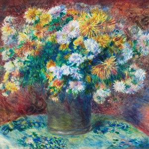 CHRYSANTHEMUMS, Pierre-Auguste Renoir, Instant Download, Wall Art, Digital Print, French Impressionist Art, Famous Artist, Home Decor