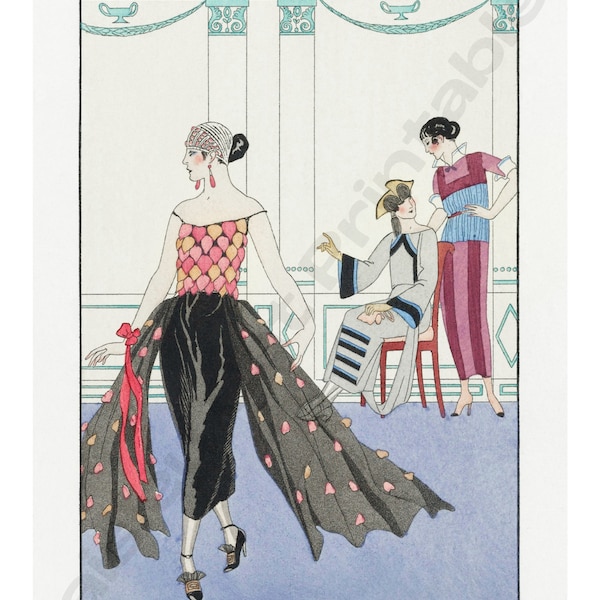 LA TOILETTE DELICIEUSE, Vintage Fashion Design, Art Deco, George Barbier, Instant Download, Wall Art, Vintage Illustration, Digital Print