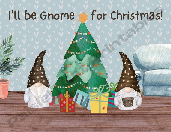Fun Gnome Christmas Address Labels with Blue Snowflakes - Digital Art Star