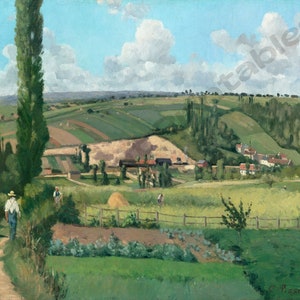 Camille Pissarro, &quot;Landscape at Les Patis Pontoise&quot;, Digital Download, Printable Wall Art,  Famous Artist, French Impressionism
