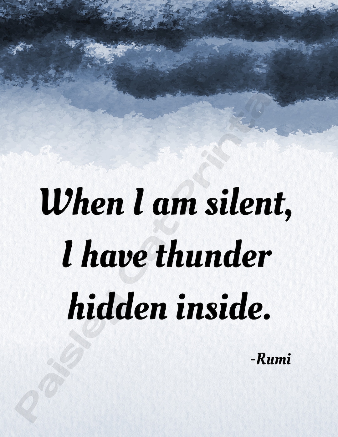 WHEN I AM SILENT I Have Thunder Hidden Inside Rumi Quote - Etsy Australia