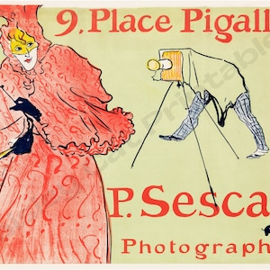 LE PHOTOGRAPHE SESCAU, Toulouse-Lautrec, Instant Download, Wall Art, Digital Print, Parisian, French, Post-Impressionist Art, Vintage Poster