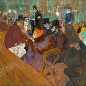 AT The MOULIN ROUGE 2, Toulouse-Lautrec, Instant Download, Wall Art, Digital Print, Parisian, French, Post-Impressionist, Vintage Poster