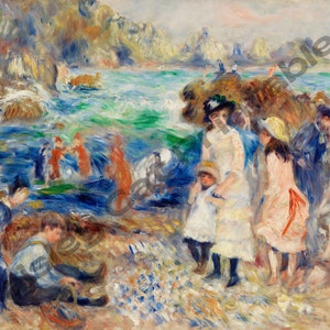 CHILDREN On The SEASHORE, Pierre-Auguste Renoir, Instant Download, Wall Art, Digital Print, Impressionist Art, Famous Artist, Home Decor