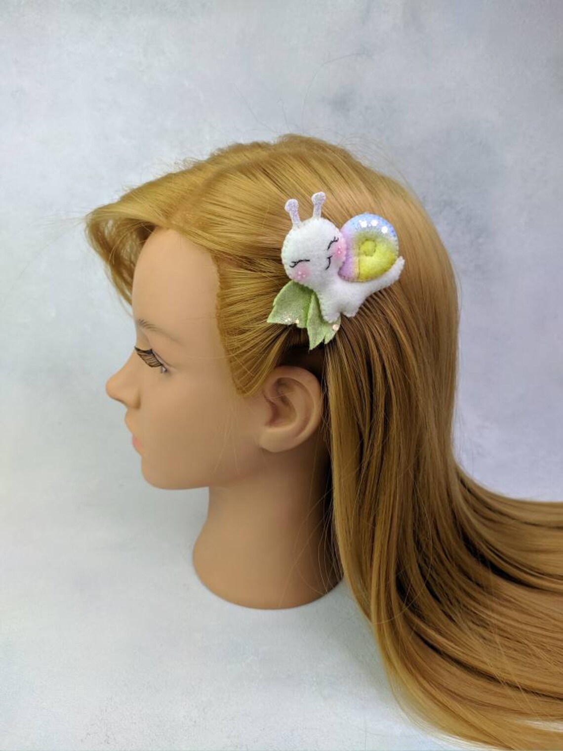 Rainbow snail hair clip felt snail headband hair Etsy